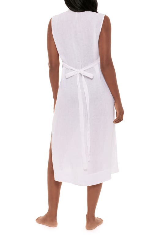 Miraclesuit ® Pleated Sleeveless Beach Cover-up Midi Dress In White