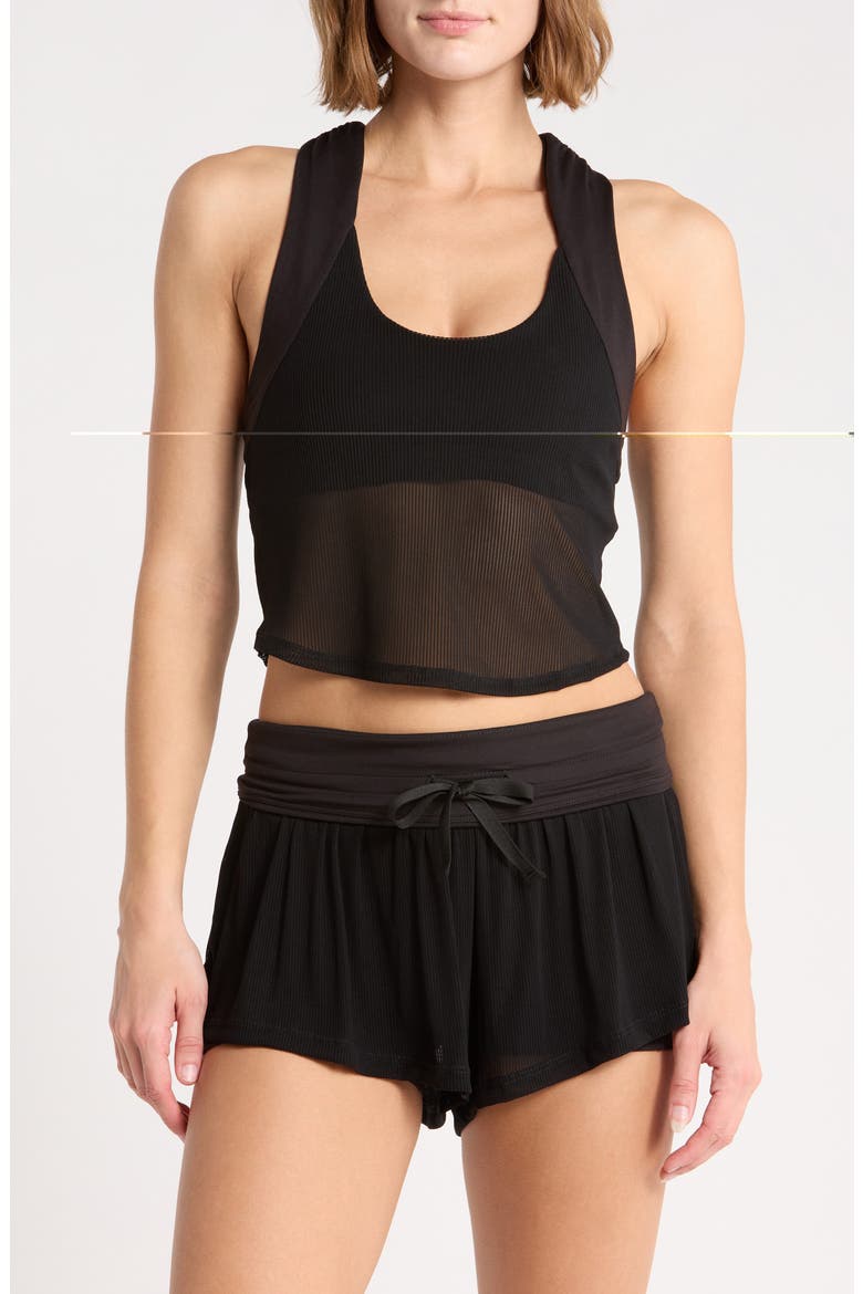 Sunset Ribbed Tank, Main, color, BLACK