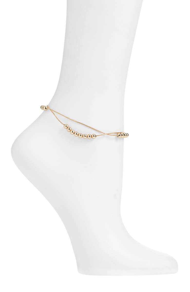 Open Edit Beaded Double Row Anklet, Main, color,