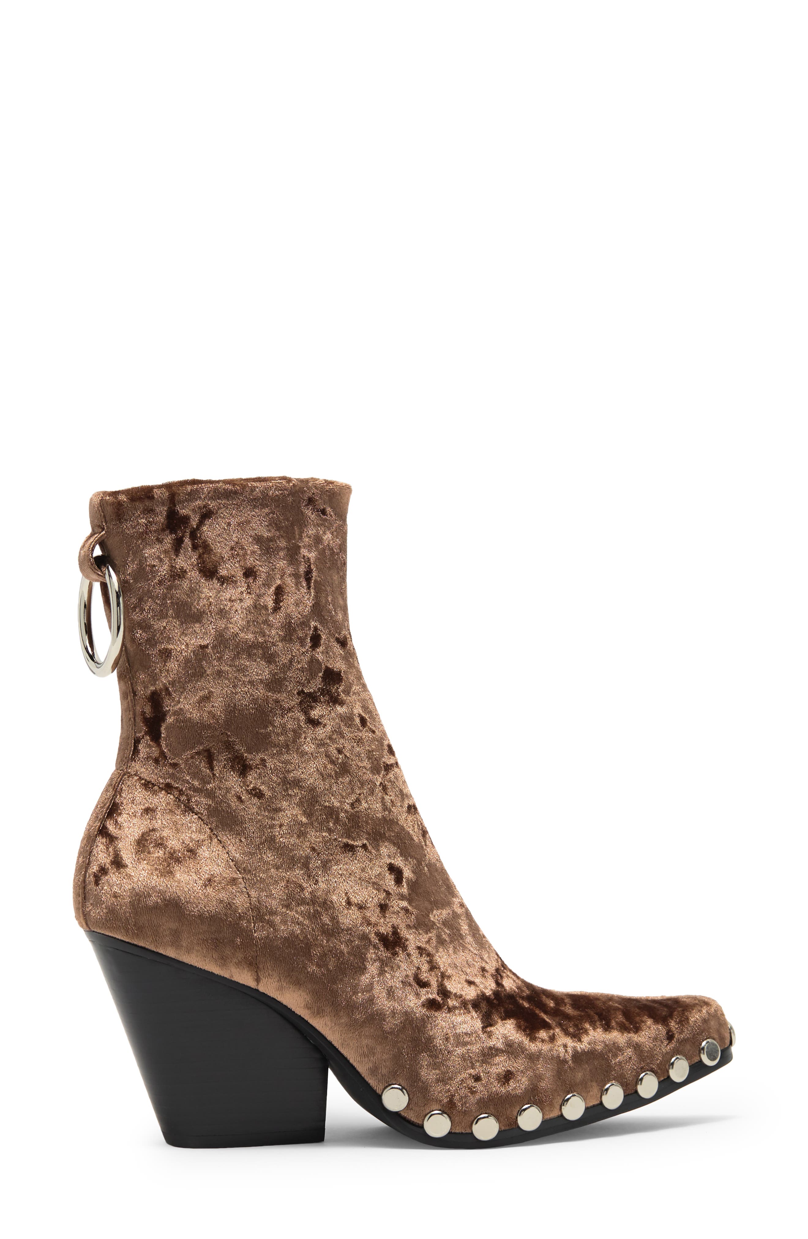 Jeffrey Campbell Walton Studded Bootie, Alternate, color, Taupe Crush Velvet Silver