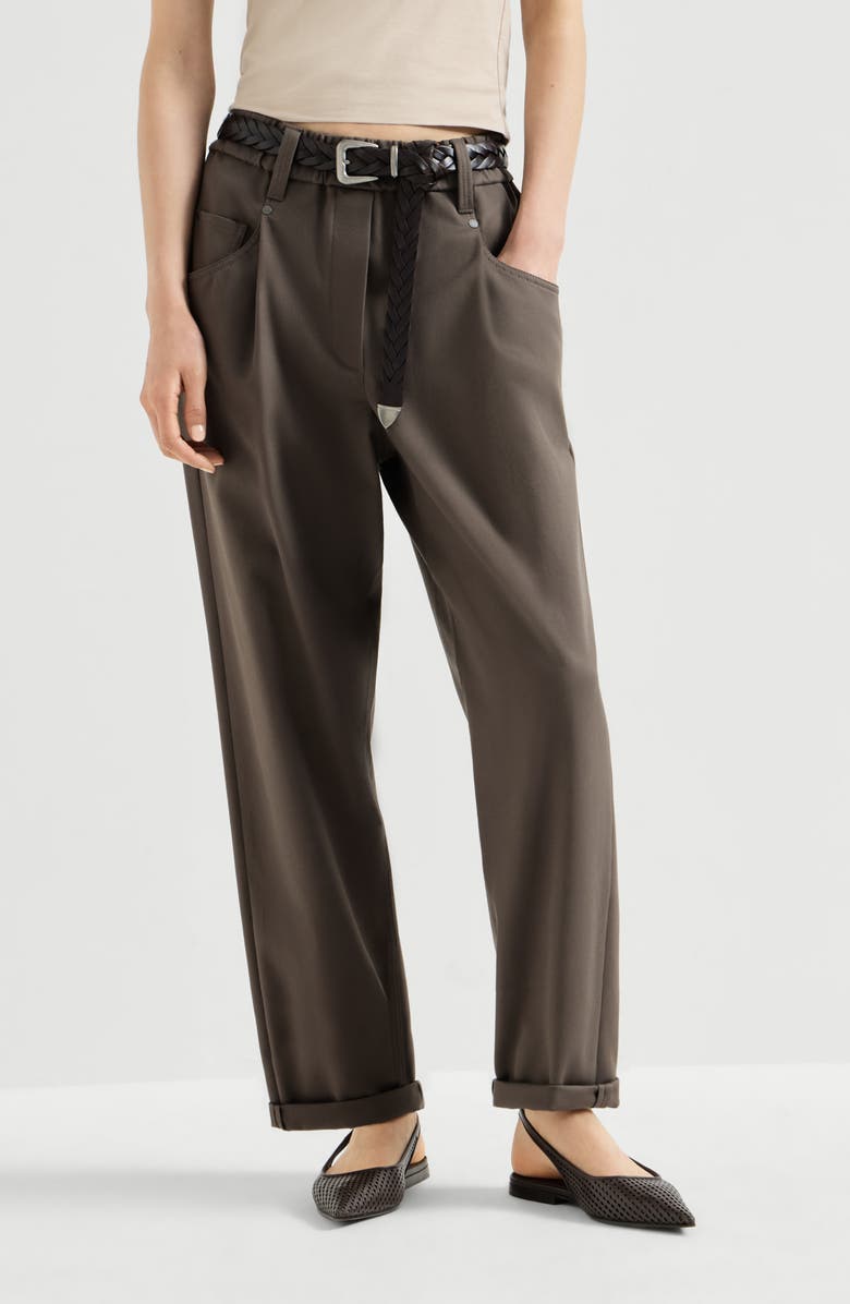 Brunello Cucinelli Baggy trousers, Alternate, color, Pine Cone Brown