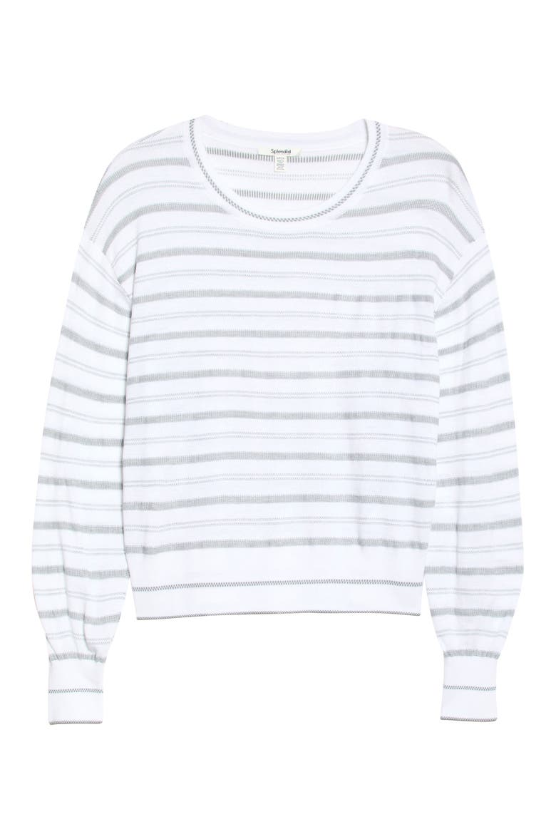Finn Stripe Sweater, Alternate, color, EUCALYPTUS GREEN/ WHITE