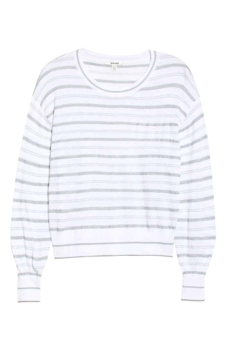 Splendid Finn Stripe Sweater, Main, color, Eucalyptus Green/ White