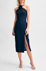 Isaac Mizrahi New York Rosette Cocktail Dress