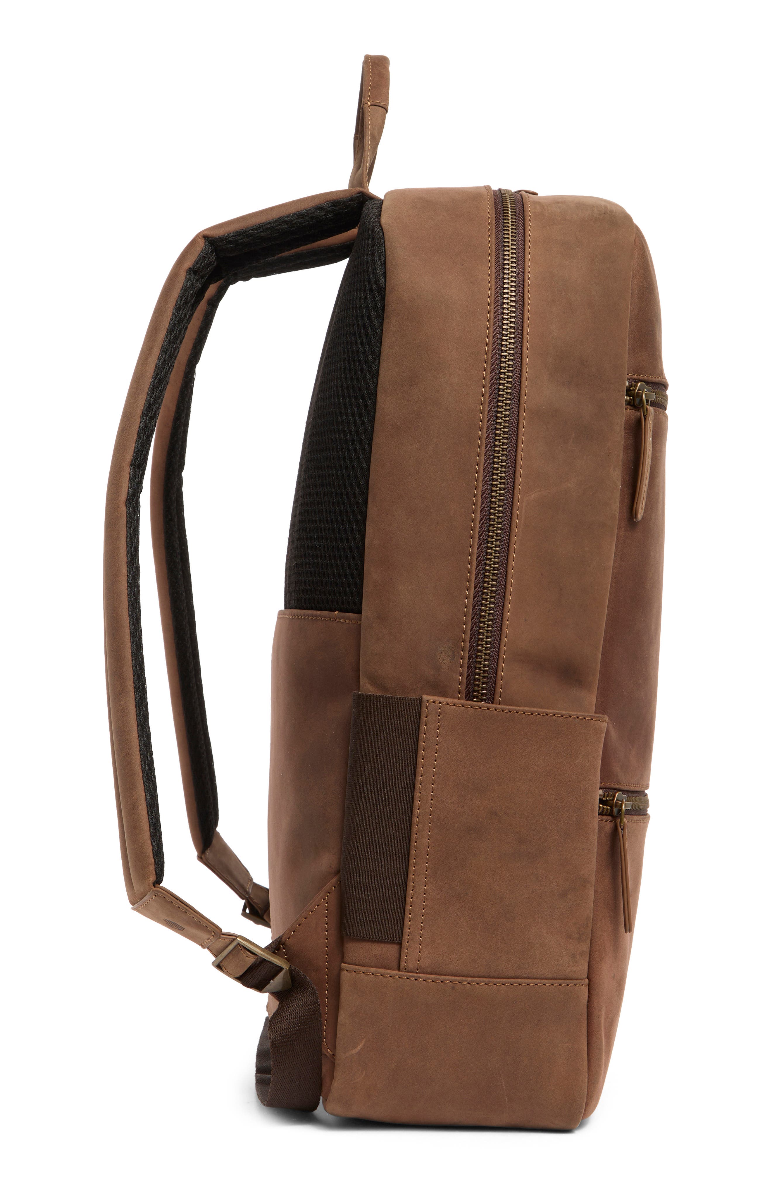 Johnston & Murphy Oil Tanned Leather Backpack, Alternate, color, Oil Tan