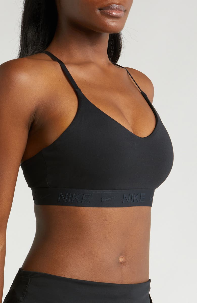 Nike Indy Light Support Padded Adjustable Sports Bra, Alternate, color, 010 Black/Black