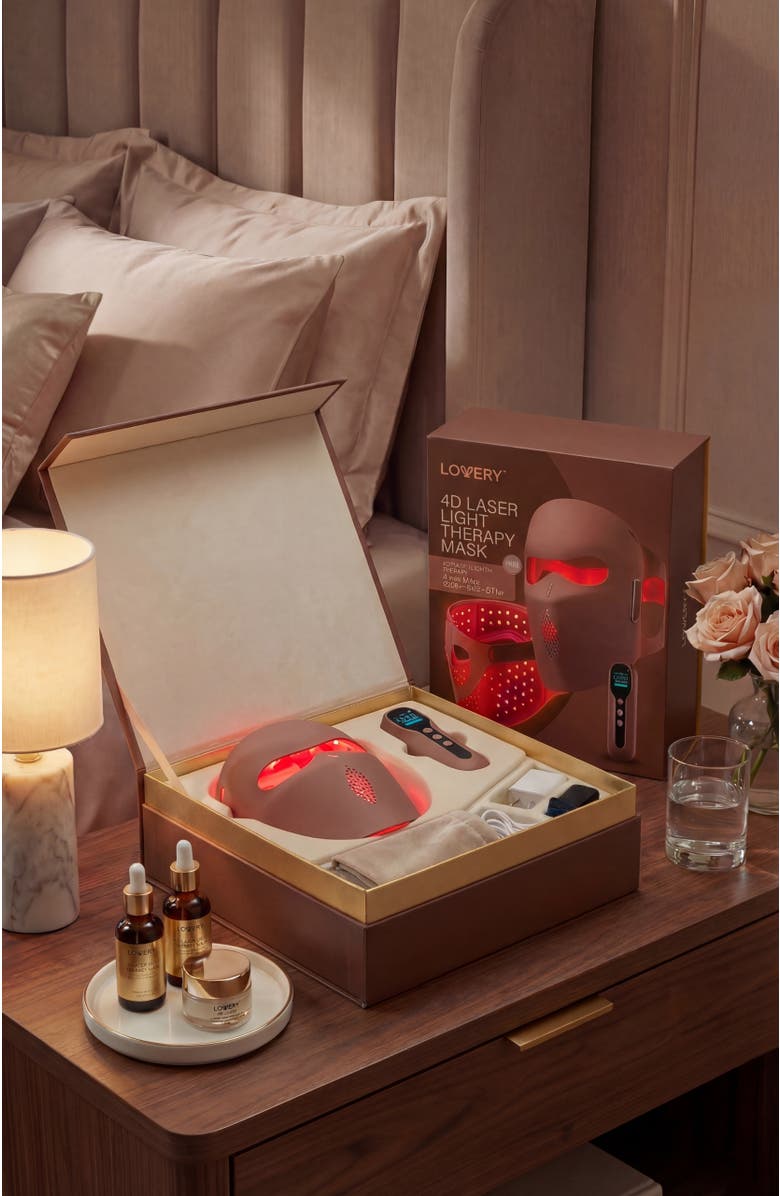 Lovery 4D LED Laser Light Therapy Face Mask - Professional At-Home Skin Rejuvenation, Alternate, color, Mauve