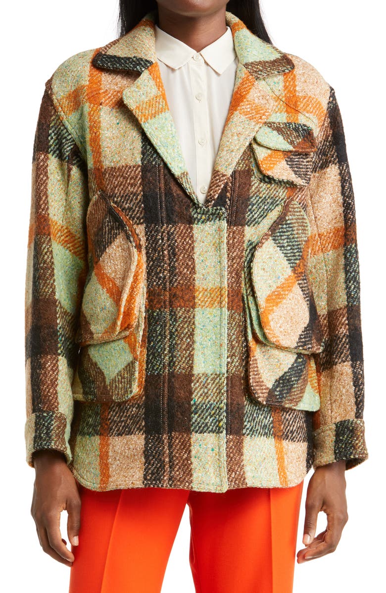 Smythe Women's Barn Plaid Shirt Jacket, Alternate, color, 