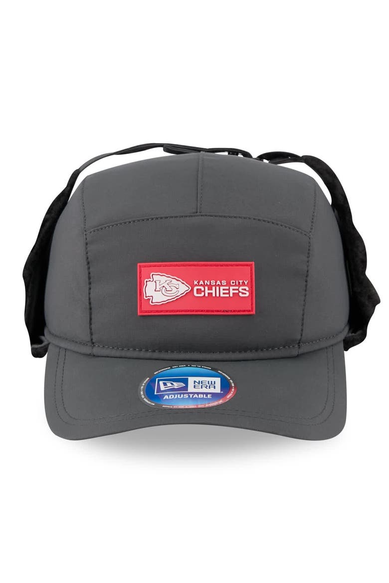 Men's New Era Charcoal Kansas City Chiefs 2025 Sideline Cold Weather Runner Dog Ear Adjustable Hat, Alternate, color, Charcoal