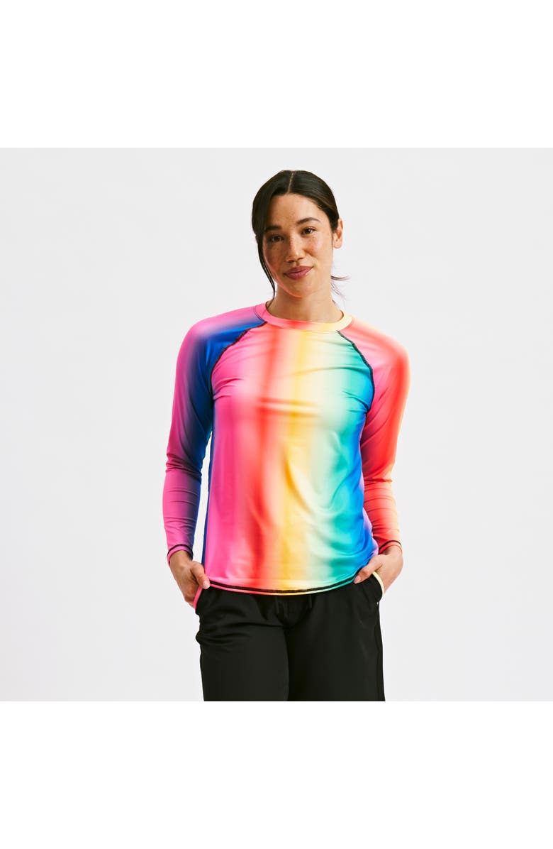 TomboyX Long Sleeve Sun Rashguard, Main, color, Melting Rainbow
