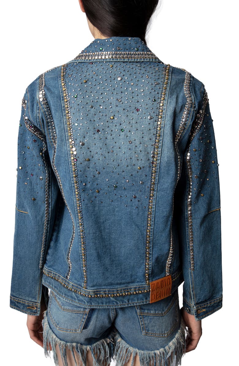 Zadig & Voltaire Killer Studs Denim Jacket, Alternate, color, 