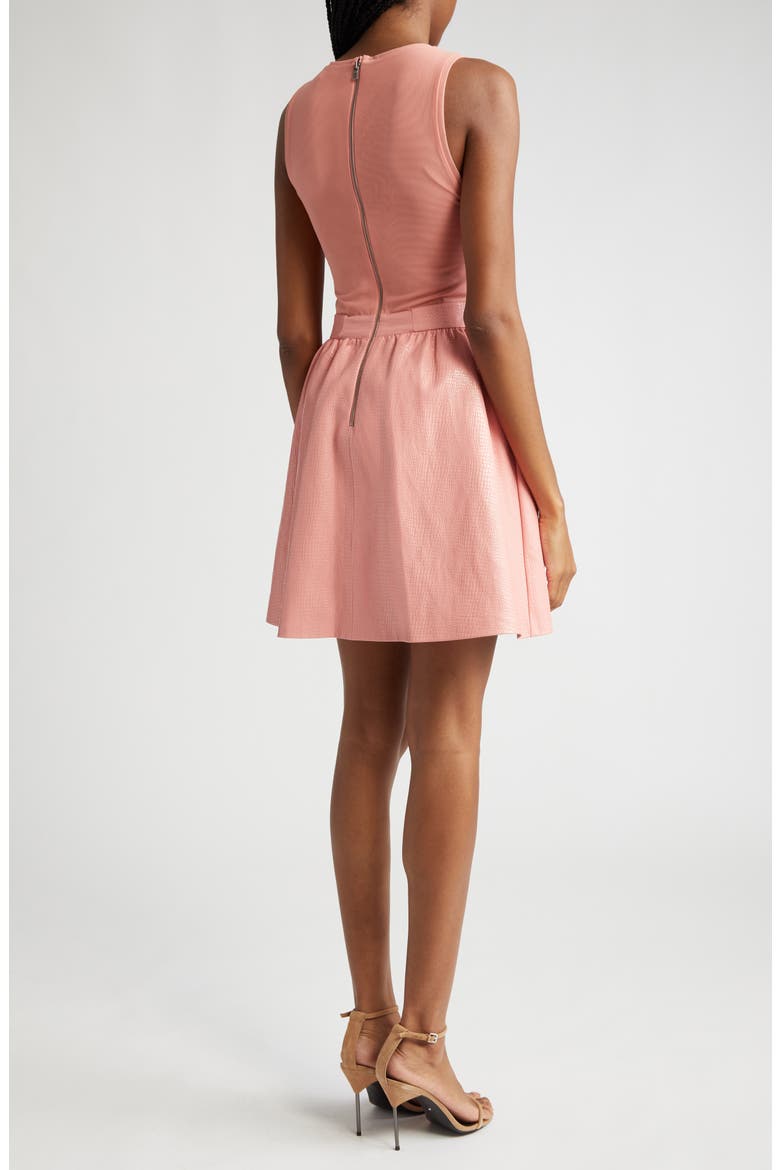 Chara Mixed Media Sleeveless Dress, Alternate, color, ROSE