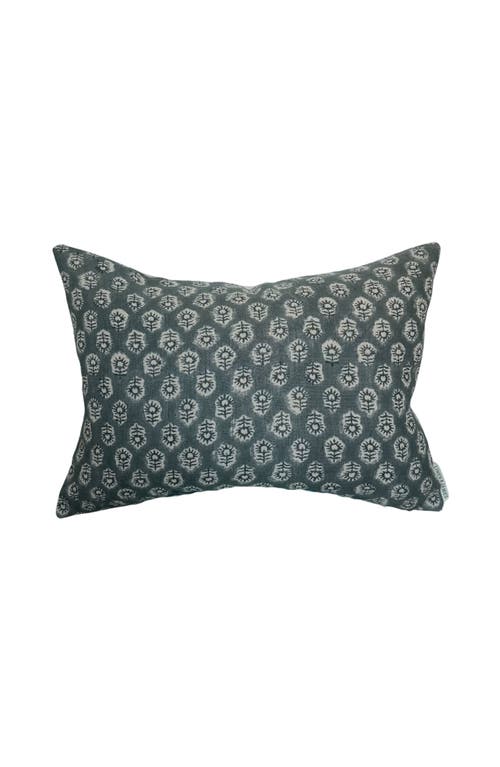 Linen & James Bailey | Navy Blue Floral Handblock Pillow Cover
