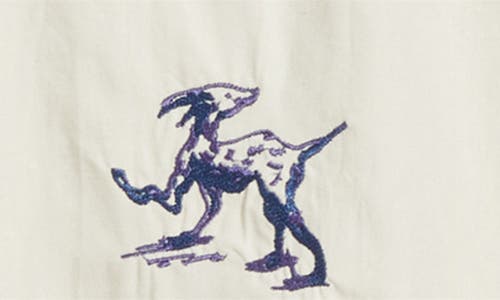 Jungles Live Life With Ease Embroidered Short Sleeve Poplin Button-up Shirt In White