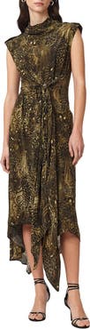 AllSaints Persia Knotted Asymmetric Dress