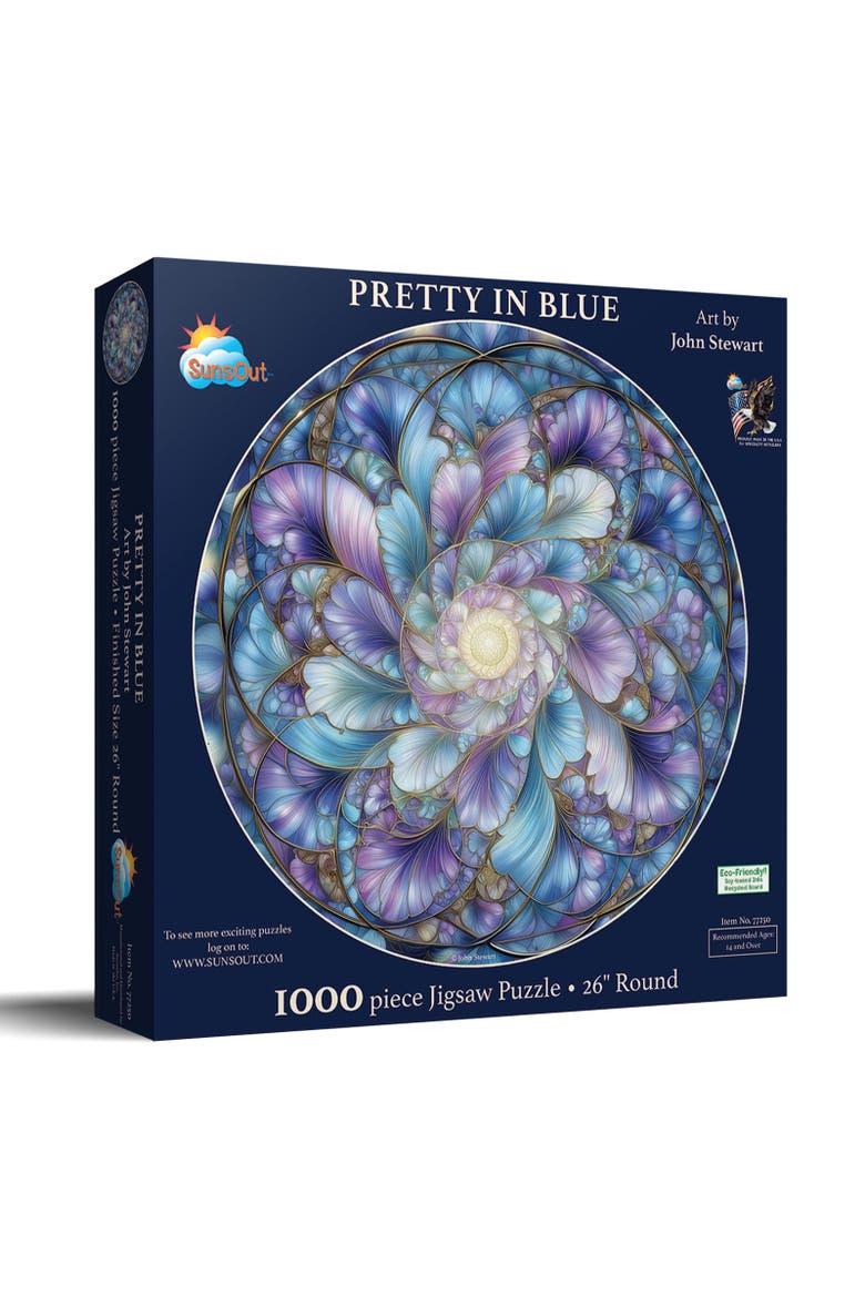 Pretty in Blue 1000 piece Jigsaw Puzzle for Adults, Main, color, Multicolor