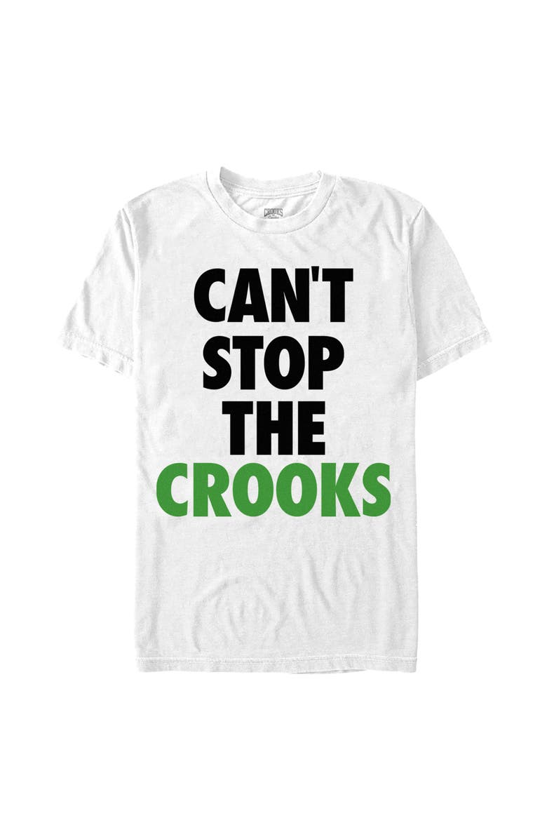 Crooks & Castles Men's Crooks & Castles Can't Stop the Crooks Graphic T-Shirt, Main, color, White
