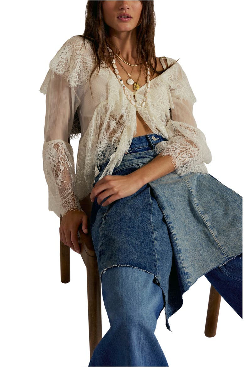 Wild River Denim Handkerchief Hem Midi Skirt, Alternate, color, SMALL TALK
