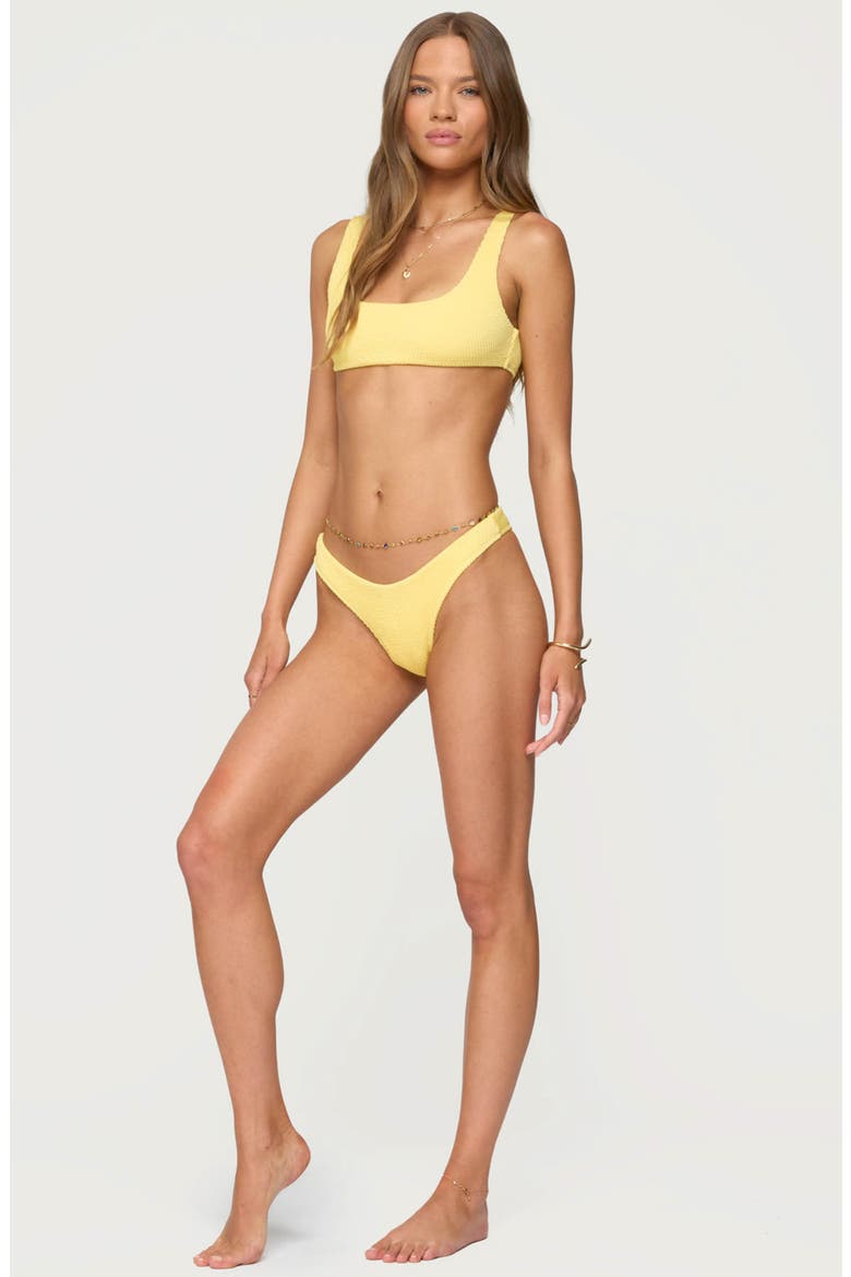 Oasis Scrunch Bikini Top, Alternate, color, YELLOW