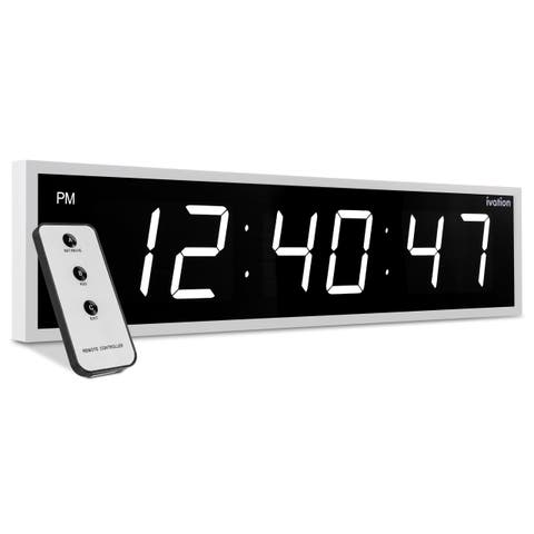 Large Digital Clock, 24 Led Wall Clock with 6-Level Brightness & Mounting Hardware