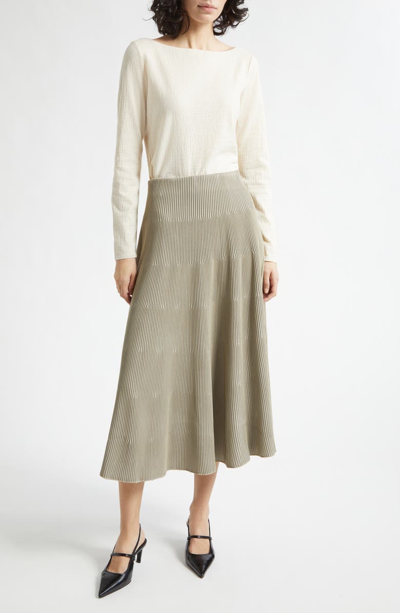 Giorgio Armani Reverse Knit Tiered Skirt, Alternate, color, Tan