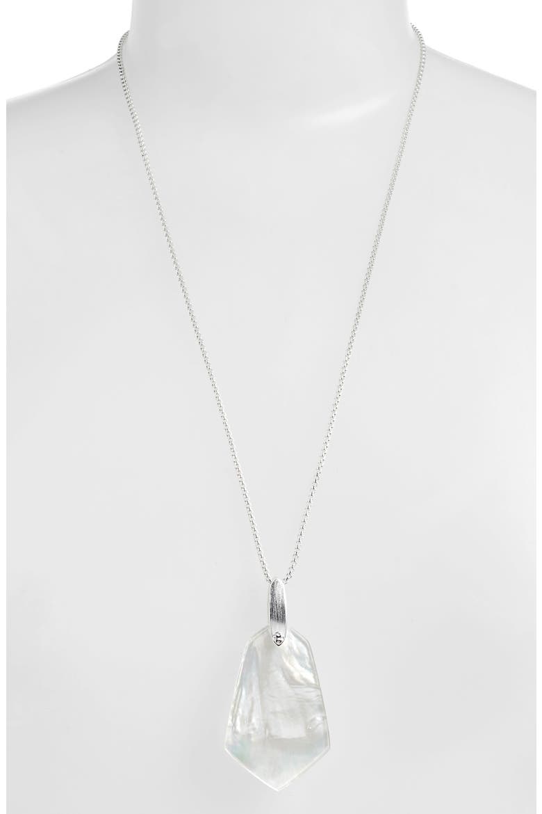 Cam Pendant Slider Necklace, Main, color, IVORY MOTHER OF PEARL/ SILVER