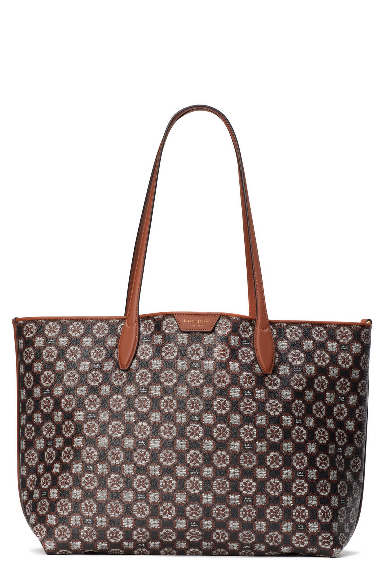 Kate Spade New York spade flower monogram coated canvas tote, Main, color, 