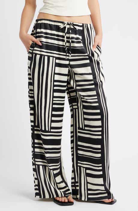 Topshop Tie Waist Wide Leg Satin Trousers