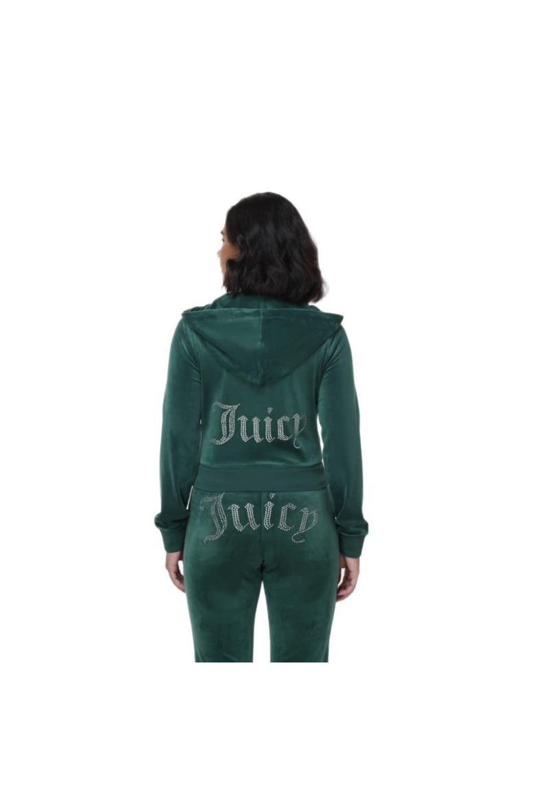 Luxe Velour Rhinestone Zip Hoodie, Junebug, Alternate, color, JUNEBUG