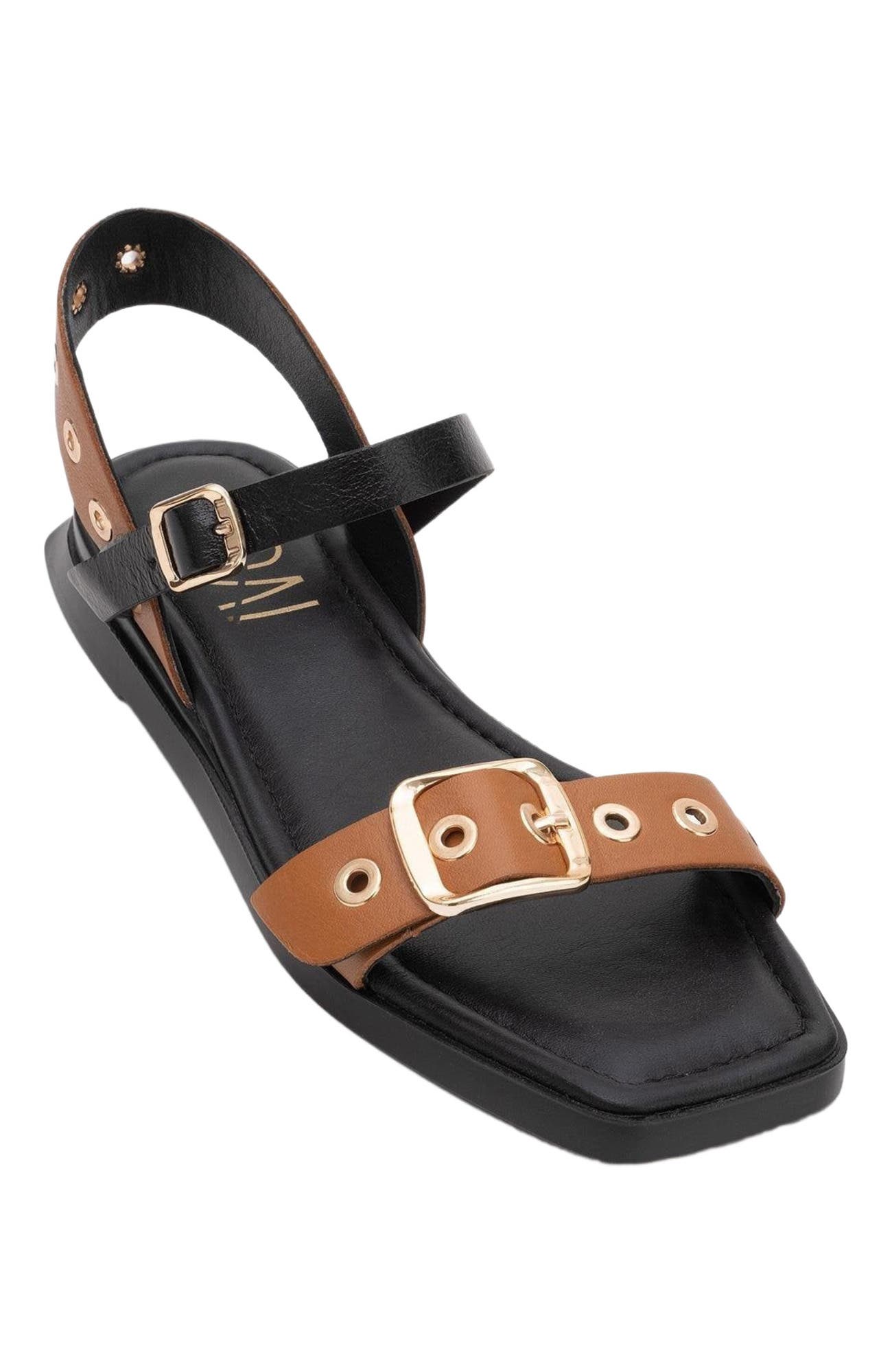 Forever & Always Shoes Mozes Leather Sandal, Alternate, color, Cognac Brown Leather