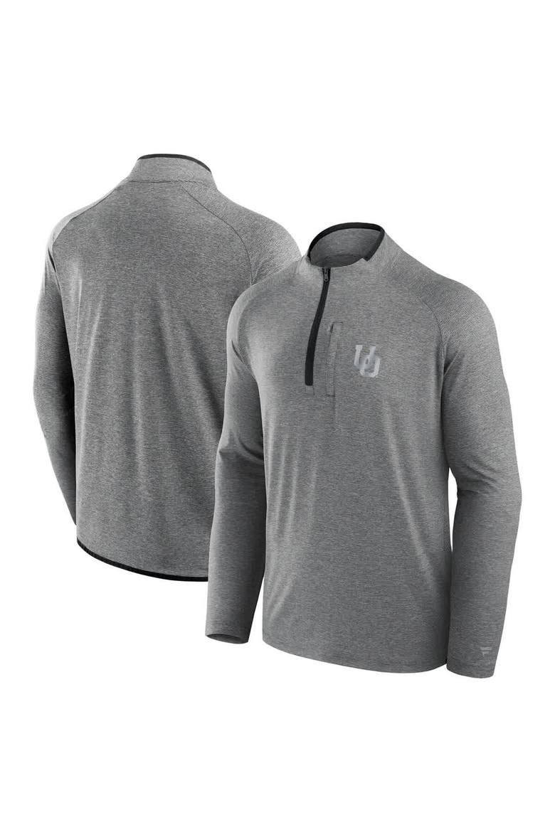 Men's Fanatics Black Oregon Ducks Mock Neck Half-Zip Pullover Jacket, Main, color, Black