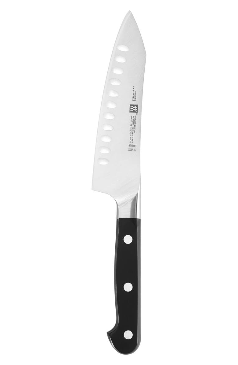 ZWILLING Pro 5.5-Inch Hollow Edge Rocking Santoku Knife, Main, color, Stainless Steel