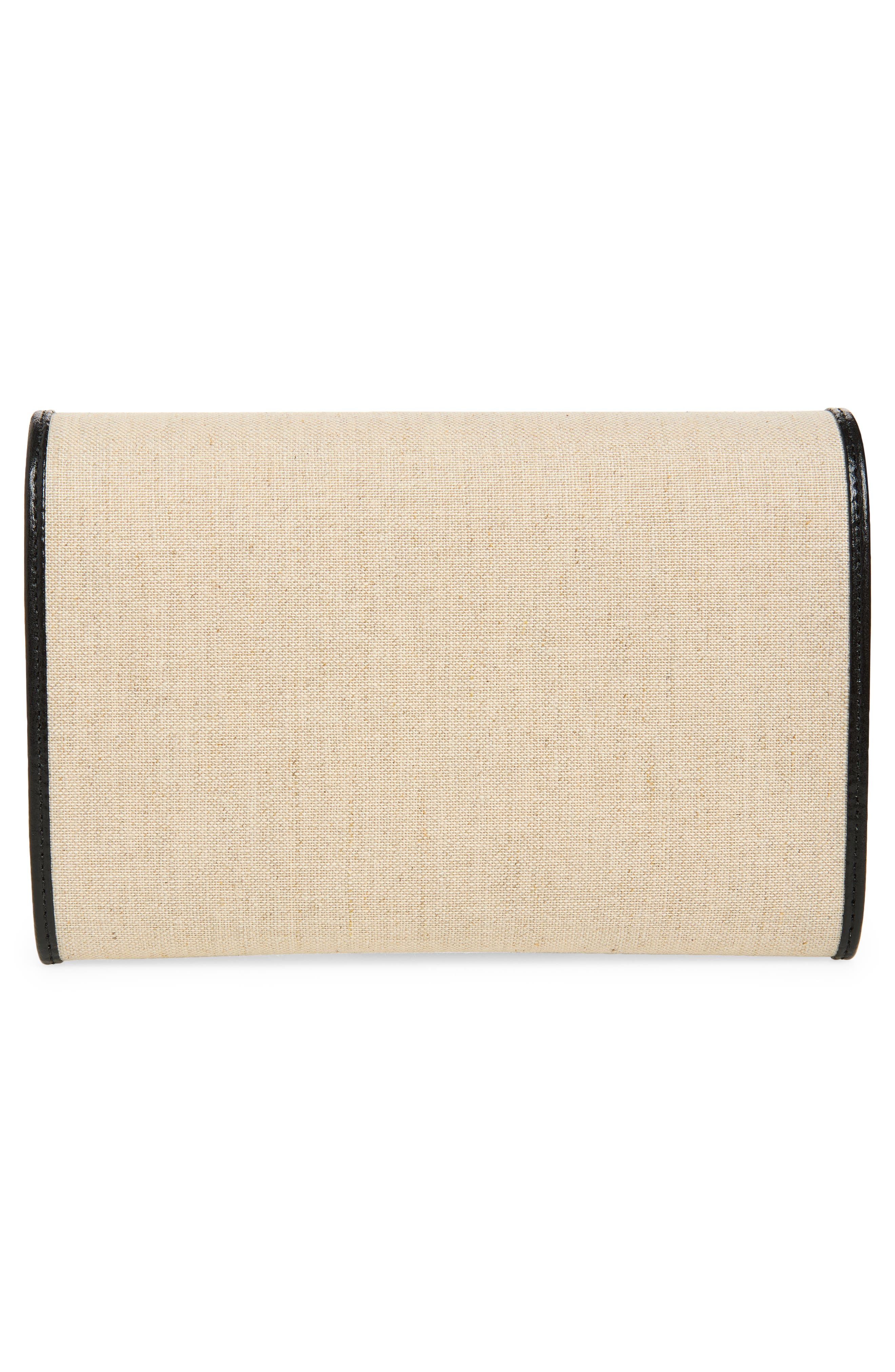 TOTEME T-Flap Canvas & Leather Envelope Clutch, Alternate, color, Ecru