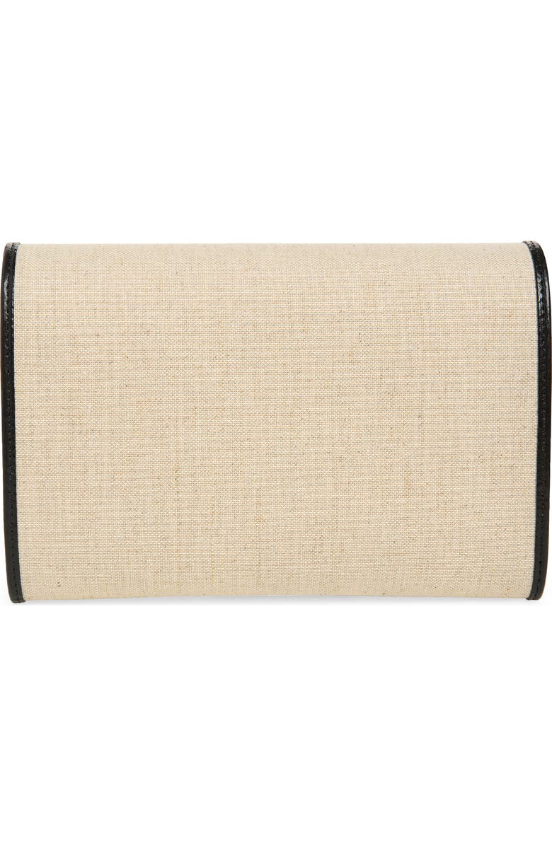 TOTEME T-Flap Canvas & Leather Envelope Clutch, Alternate, color, Ecru