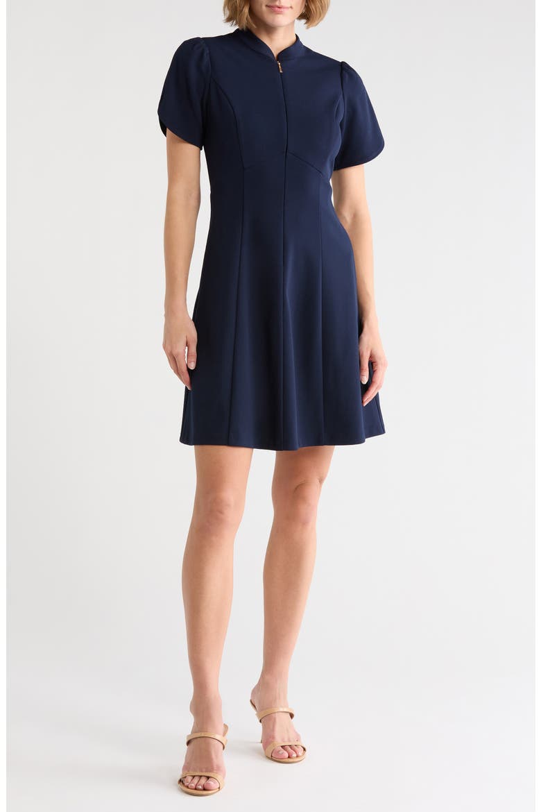 Fit and Flare Dress, Main, color, NAVY