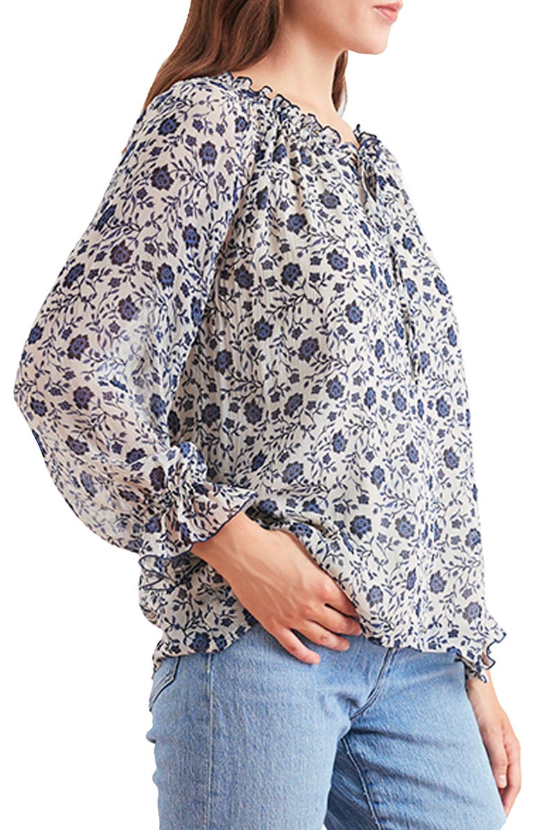 Paneros Clothing Esme Long Sleeve Top, Alternate, color, Sapphire Vines