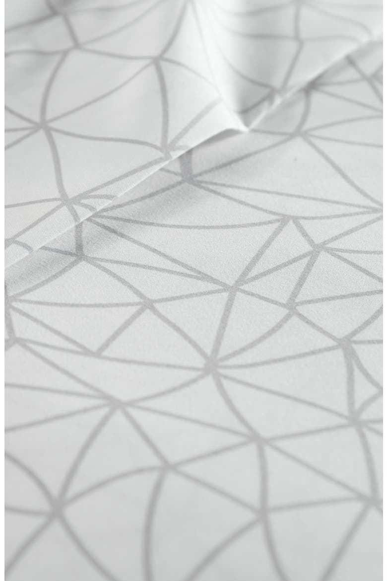 Queen Sized Modern Printed Sheet Set - Blue /White, Alternate, color, WHITE / GREY