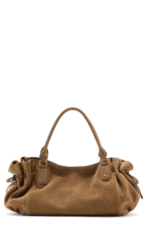Starring Hailey Bieber Suede Shoulder Bag