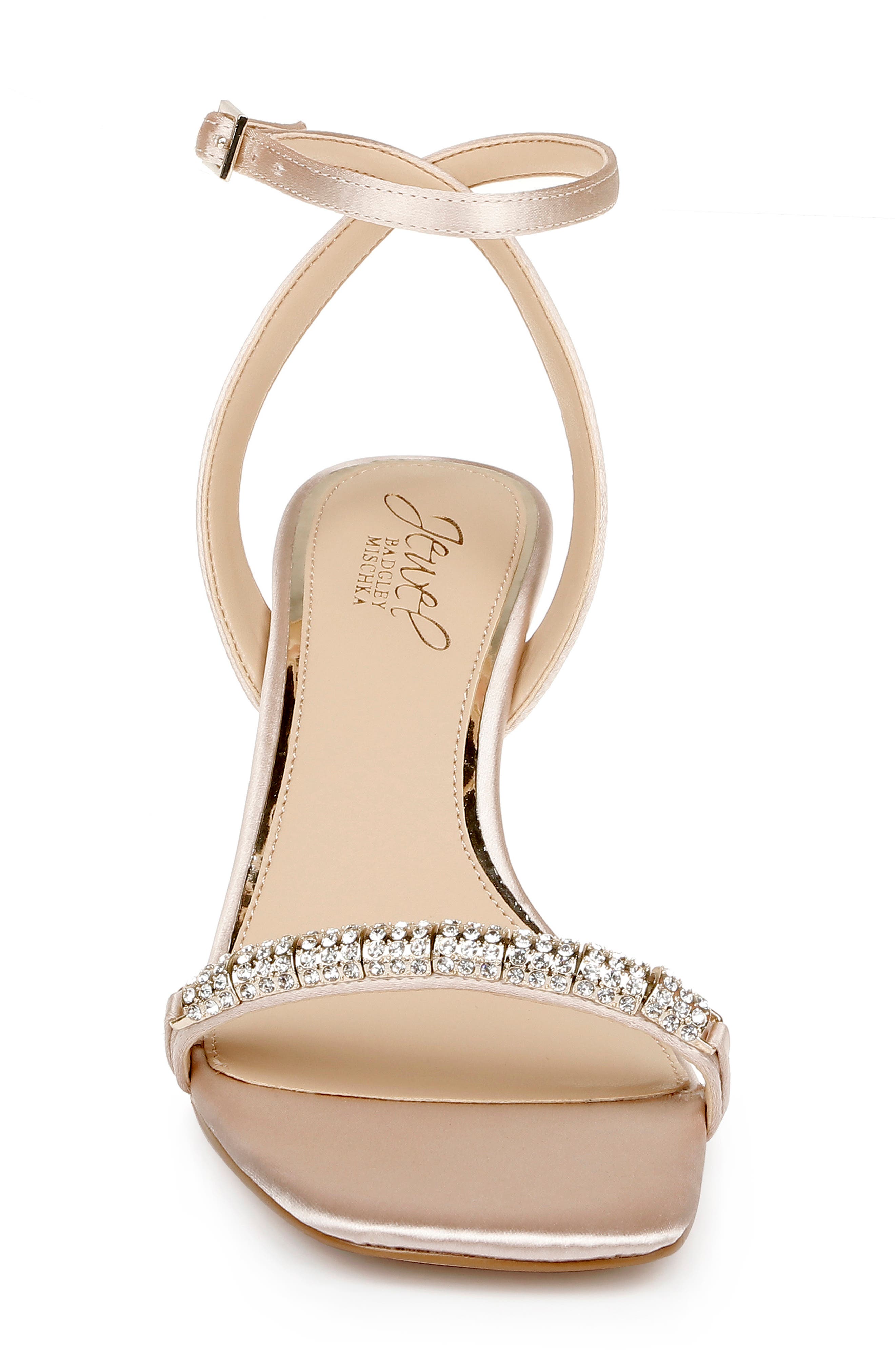 Jewel Badgley Mischka Charisma Kitten Heel Ankle Strap Sandal, Alternate, color, Champagne