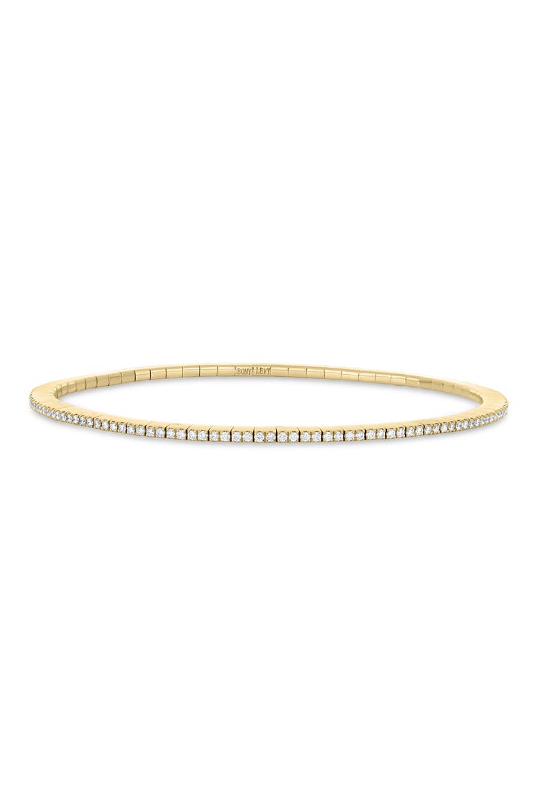 18K Gold Bardot Diamond Stretch Bracelet, Main, color, 18K YELLOW GOLD/ DIAMOND