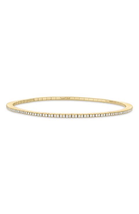 18K Gold Diamond Stretch Bracelet