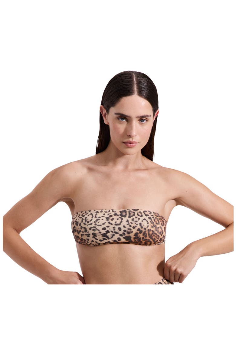 Jasper Bandeau Bikini Top, Alternate, color, Leopard