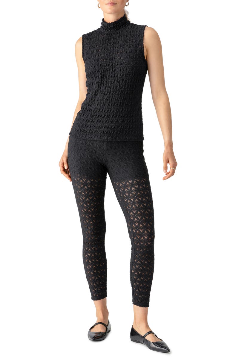 Sanctuary Pucker Up Sleeveless Mock Neck Top, Alternate, color,