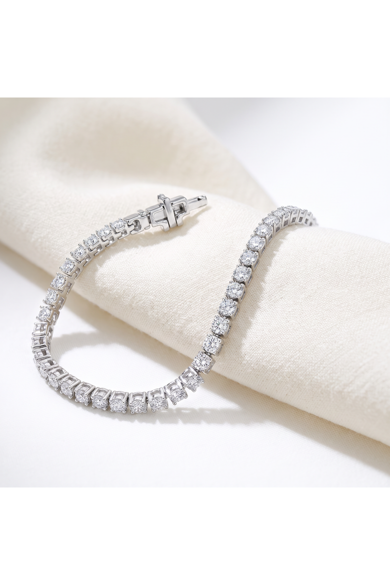2 - 4Ct Diamond Tennis Bracelet 7" Lab Grown, Alternate, color, Silver - 4Ct