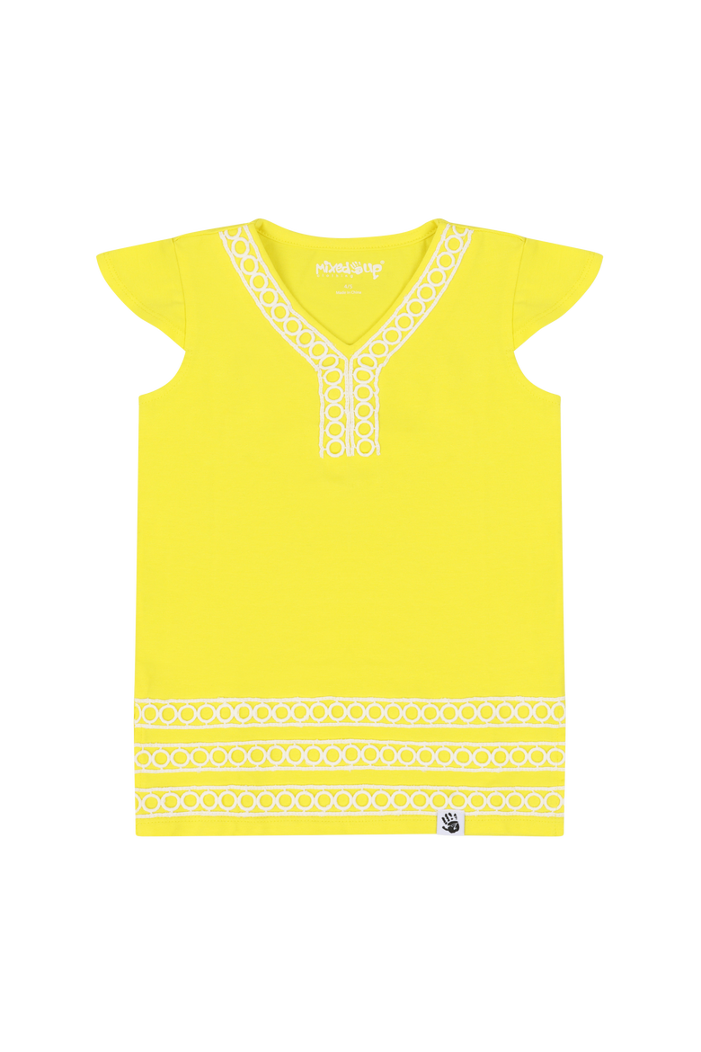 Girls Burda Tunic & Short Set, Alternate, color, Blazing Yellow/Animal Arabesqu