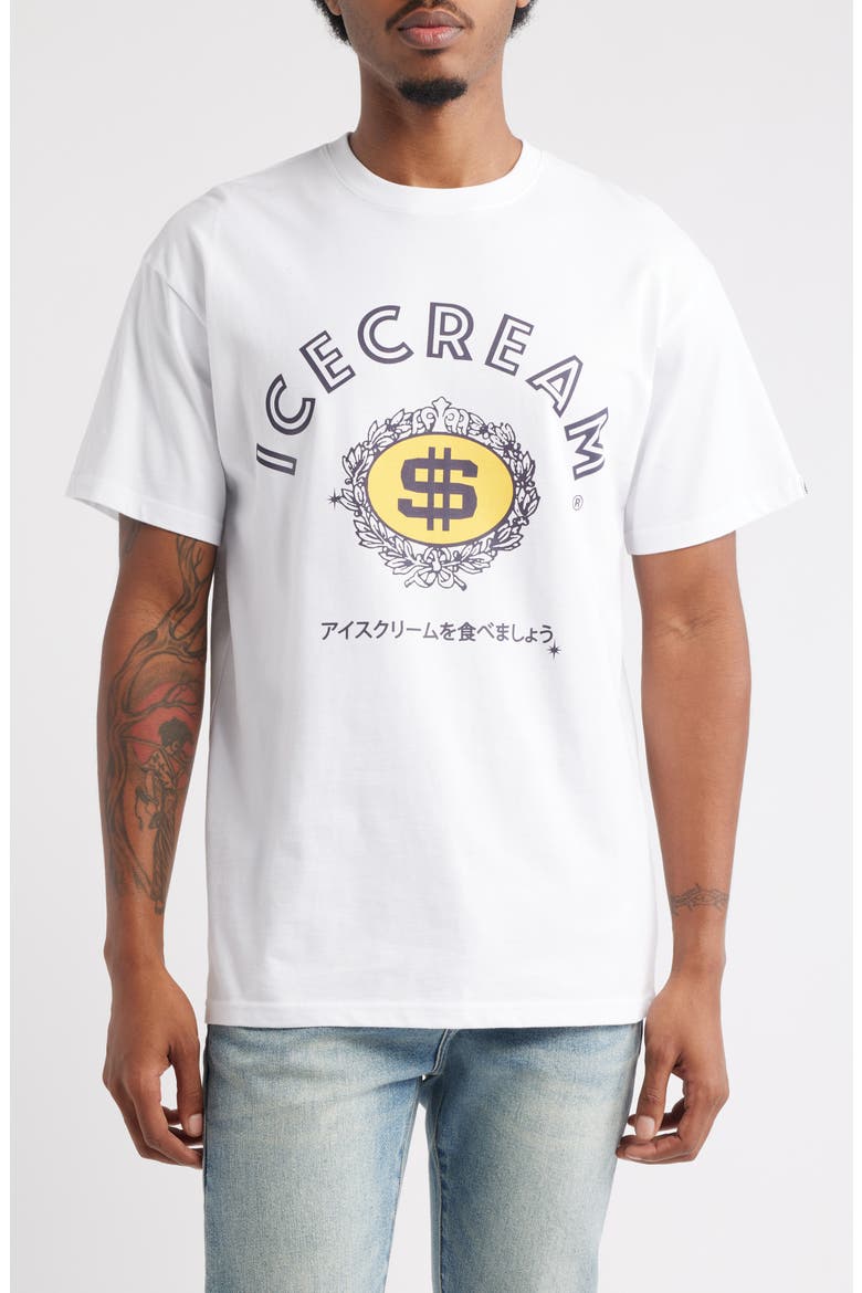 Dollars Cotton Graphic T-Shirt, Main, color, WHITE