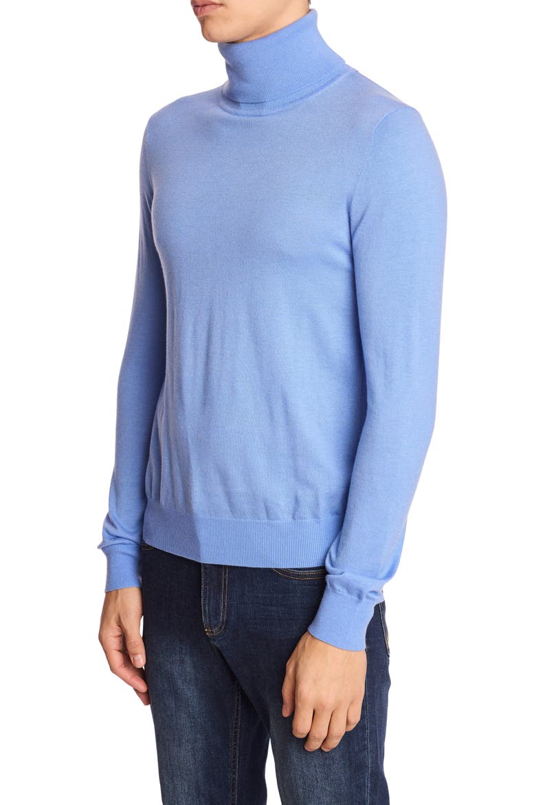 Fine Gauge Turtleneck Sweater, Alternate, color, LIGHT BLUE