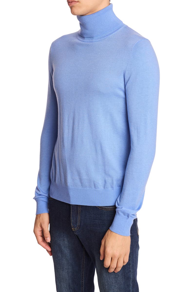 PAISLEY & GRAY Fine Gauge Turtleneck Sweater, Alternate, color, Light Blue