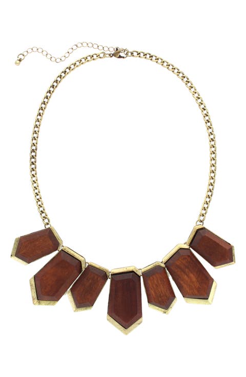 Adelei Wood Bib Necklace