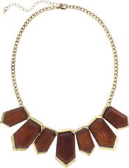 OLIVIA WELLES Adelei Wood Bib Necklace